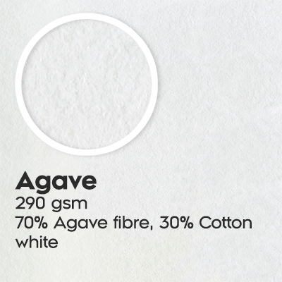 Agave, 290 gsm, 70 percent fibre, 30 percent Cotton, white