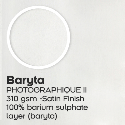 Baryta Phographique II, 310 gsm, Satin Finish, 100 percent barium sulphat, layer (baryta)