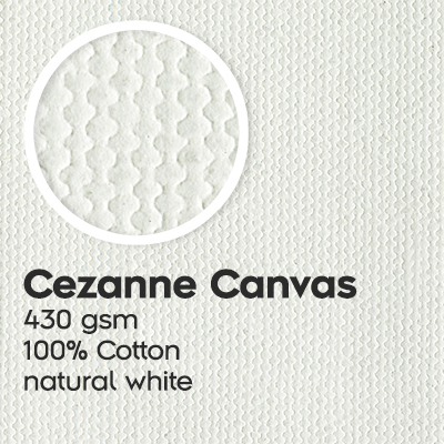 Cezanne Canvas, 430 gsm, 100 percent Cotton, natural white