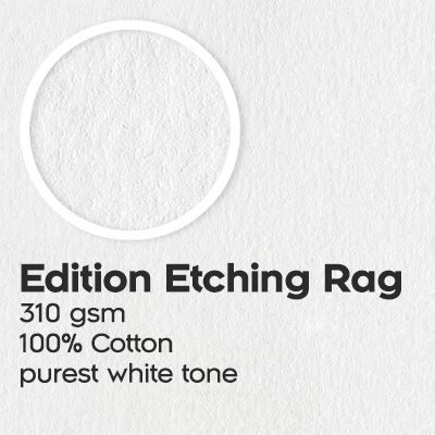 Edition Etching Rag, 310 gsm, 100 percent Cotton, purest white tone