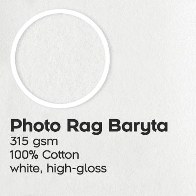 Photo Rag Baryta, 315 gsm, 100 percent Cotton, white, high-gloss