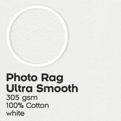 Photo Rag Ultra Smooth, 305 gsm, 100 percent Cotton, white
