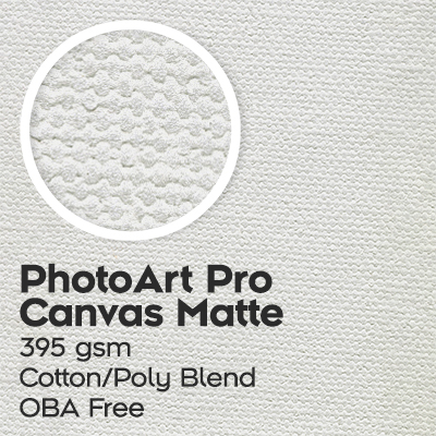 PhotoArt Pro Canvas Matte, 395 gsm, Cotton/Poly Blend OBA Free