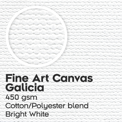 Fine Art Canvas Galicia, 450 gsm, Cotton/Polyester blend, Bright White