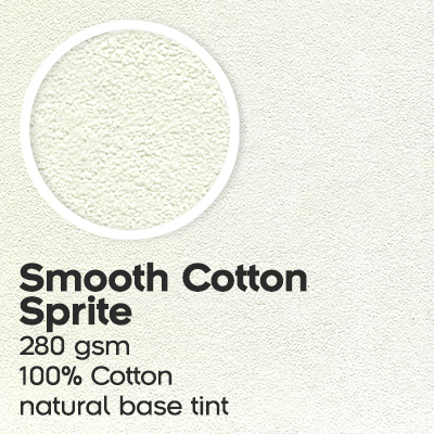 Smooth Cotton Sprite, 280 gsm, 100 percent Cotton natural base tint