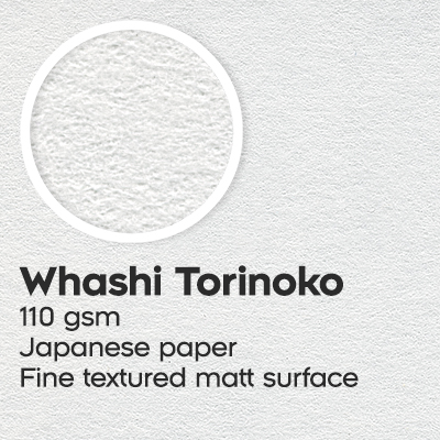 Whashi Torinoko, 110 gsm, Japanese paper, Fine textured matt surface